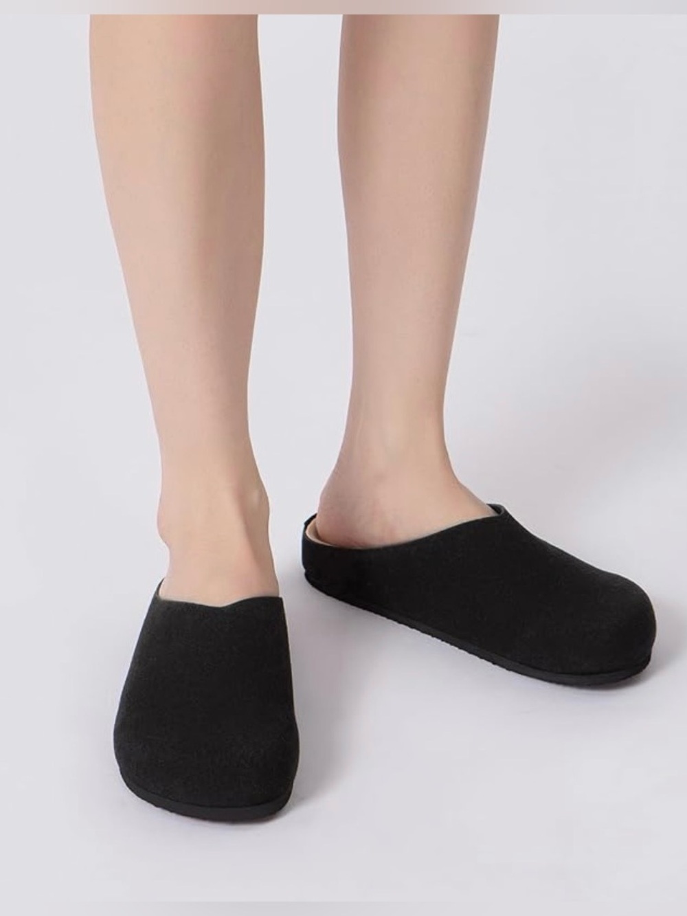 Women's Black Slip-On Comfort Slippers